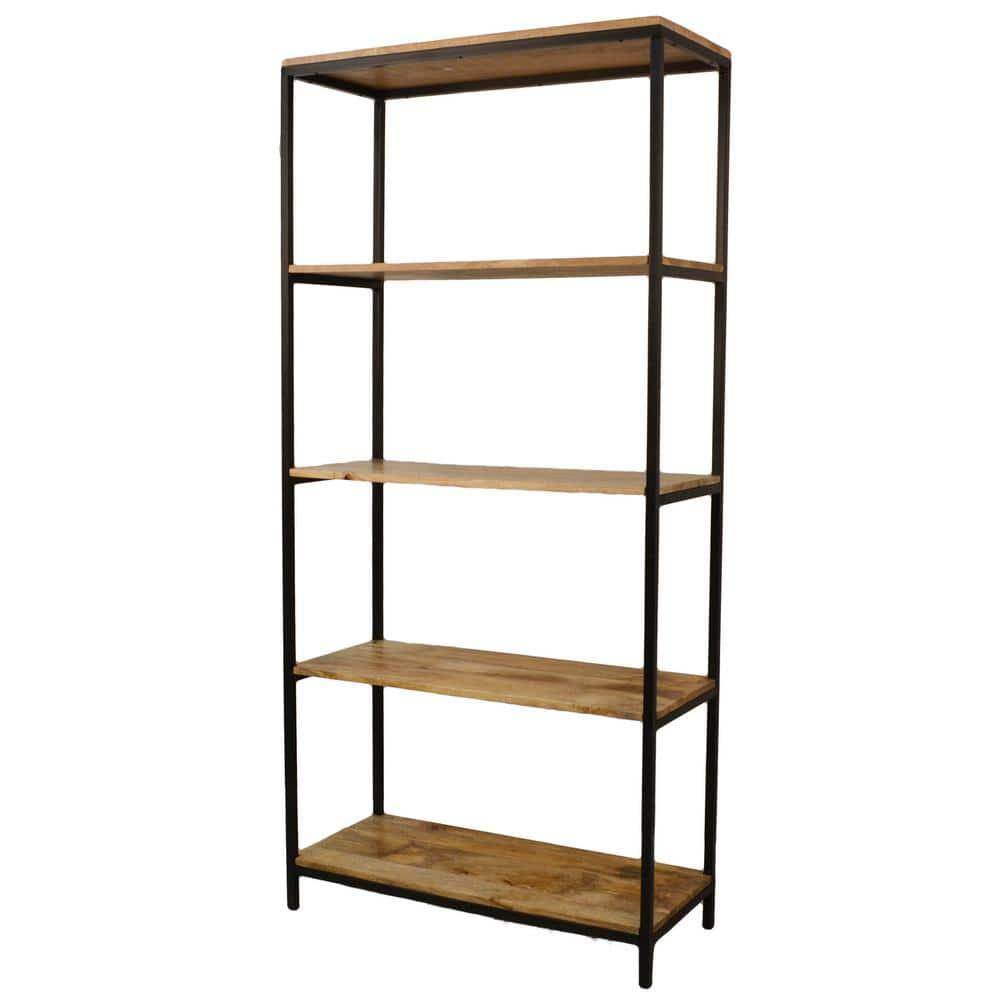 Carolina Classics Isaac Tall Bookcase in Natural Mango and Black