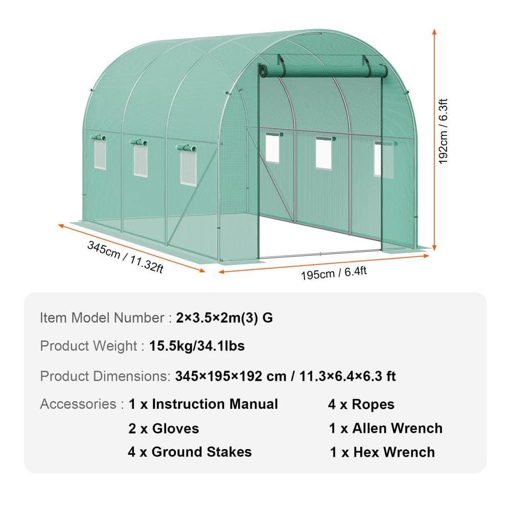 VEVOR Walk-in Tunnel Greenhouse Galvanized Frame PE Cover