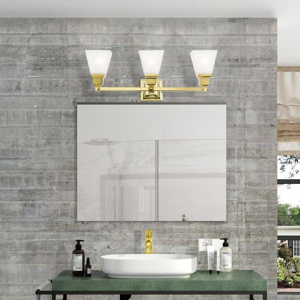 Livex Lighting Mission 3 - Light Vanity in  Polished Brass