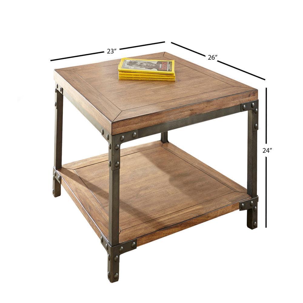 Steve Silver 23" Lantana End Table in Antique Brown Honey