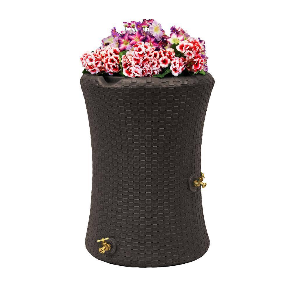 Good Ideas Good Ideas 50 Gallons Plastic Drainable Dual Overflow Planter Rain Barrel