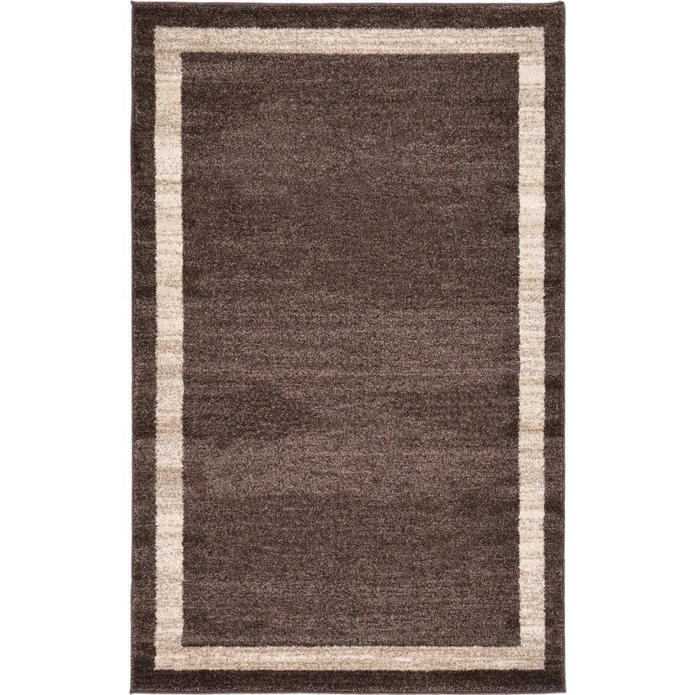 Unique Loom Del Mar Collection Area Rug - Maria (3' 3" x 5' 3" Rectangle Brown/Ivory)
