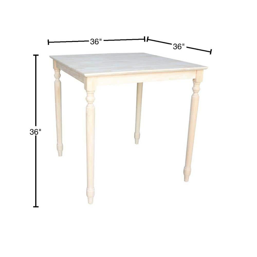 International Concepts Turned Solid Wood Top Dining Table