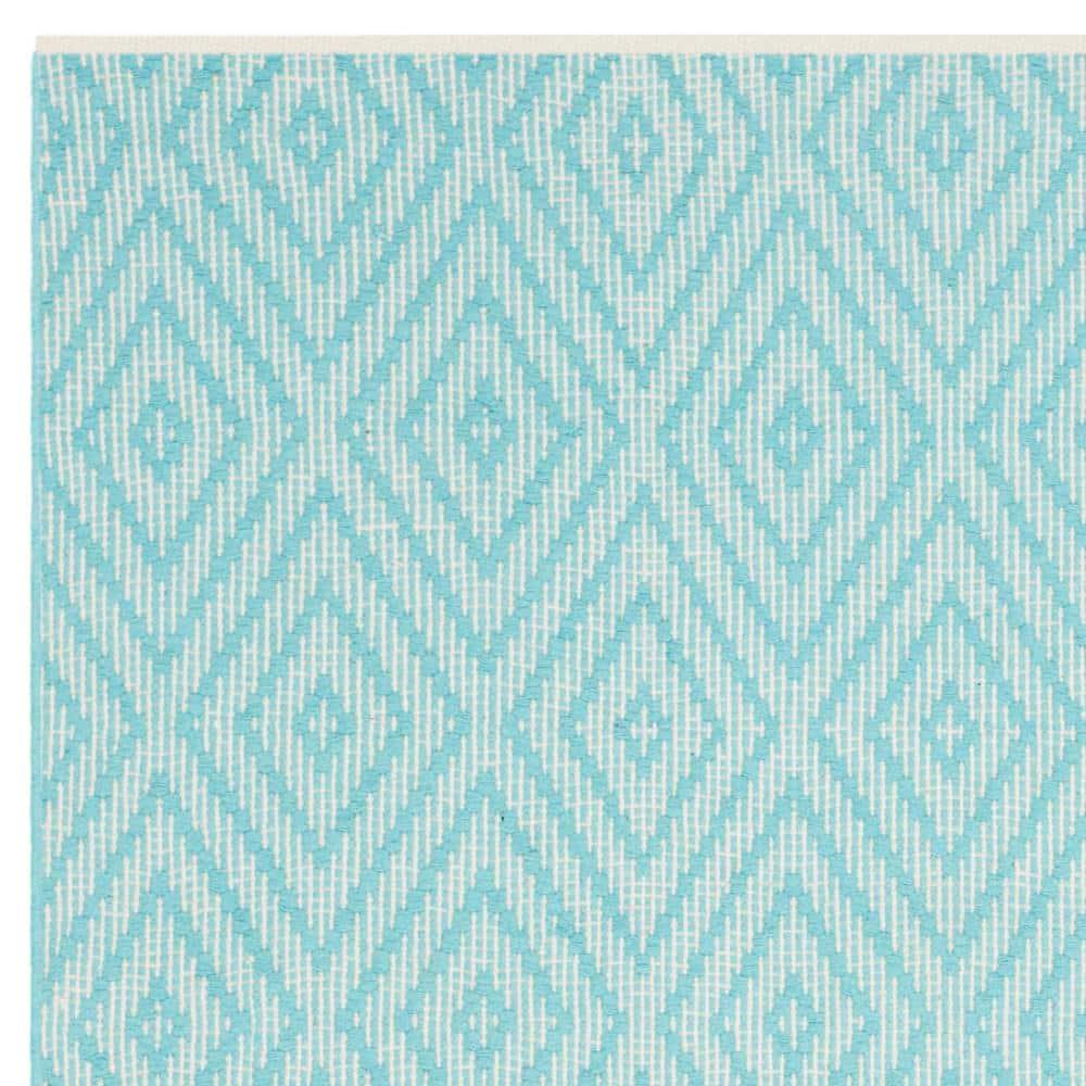 Montauk MTK811 Hand Woven Indoor Area Rug - Turquoise/Ivory - 5'x7' - Safavieh.