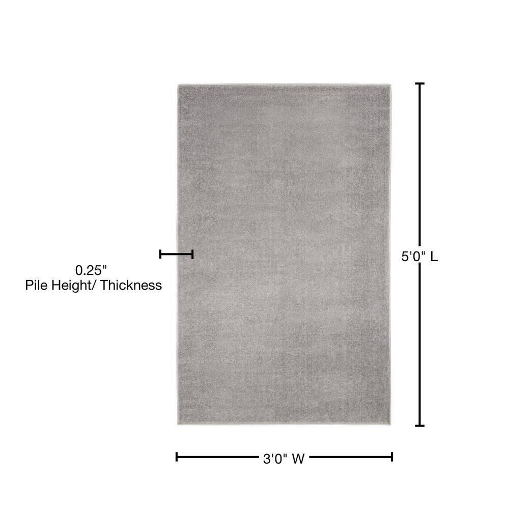 Nourison Essentials Easy Care Indoor Outdoor Area Rug - Silver Grey 3' x 5'