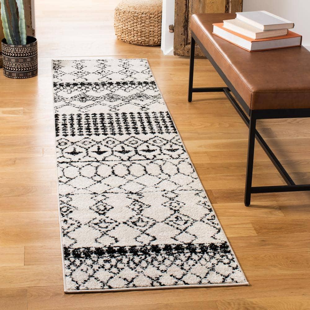 Tulum TUL229 Power Loomed Runner Rug - Ivory/Black - 2'x11' - Safavieh.