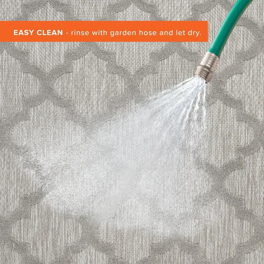 Nourison Essentials Easy Care Indoor Outdoor Area Rug - Ivory Beige 2'2" x 10'