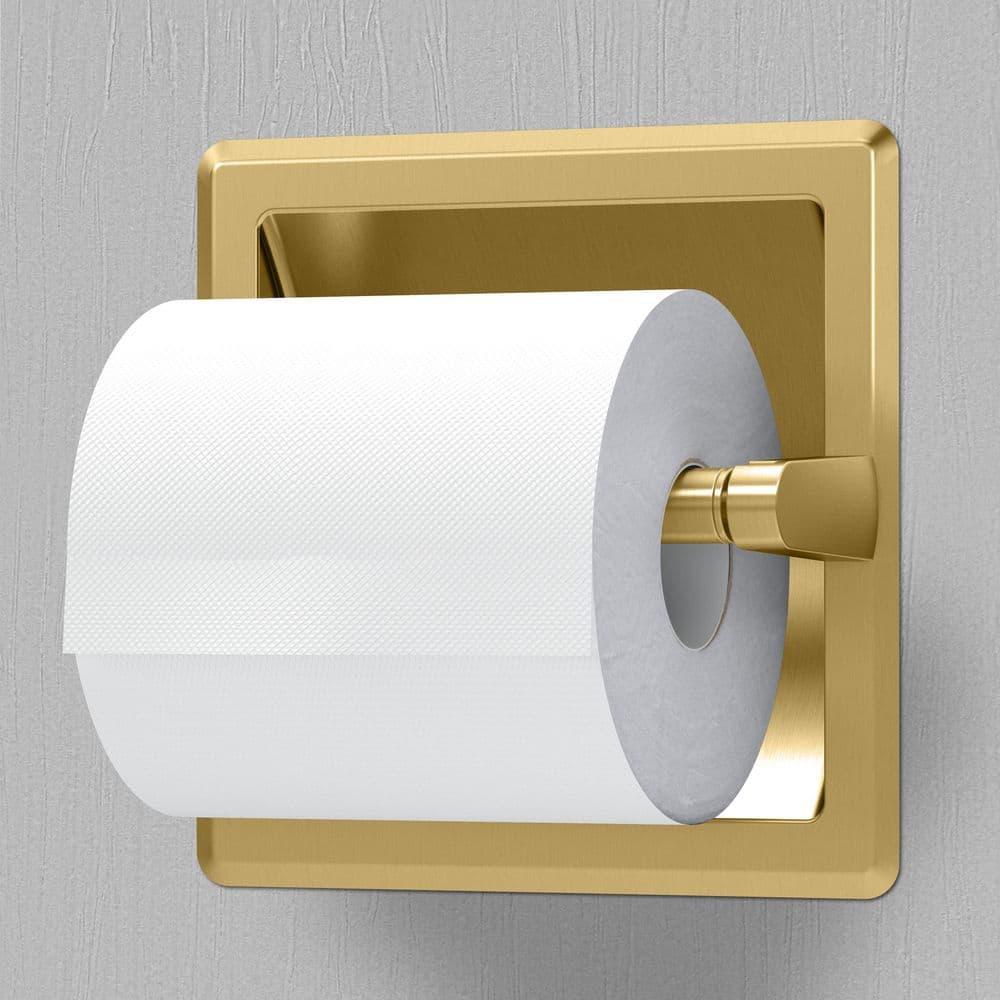 Wall Mounted Recessed Toilet Paper Holder | Pivoting Toilet Paper Roll Holder | Hotel Style In Wall Toilet Paper Holder for Regular Roll