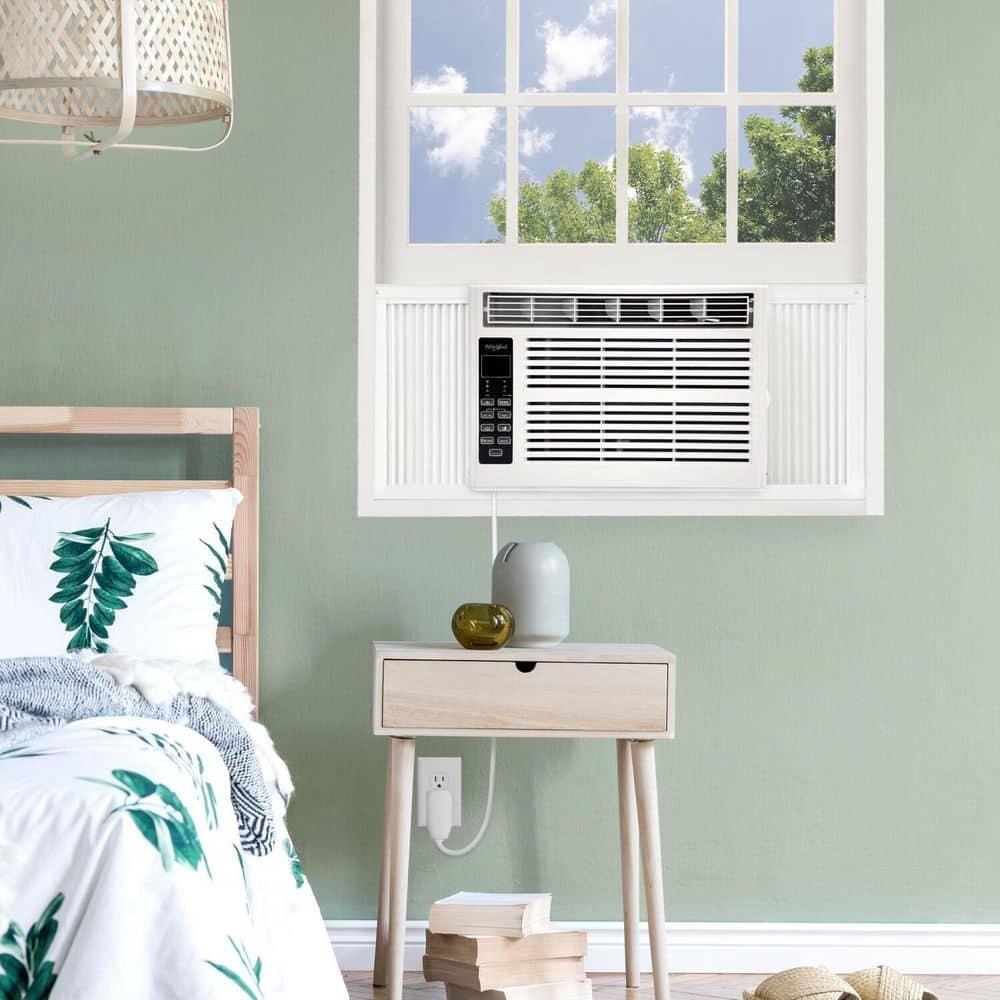 Whirlpool 6000 BTU 115V Window Mounted Air Conditioner and Dehumidifier: 3 Speeds, 8-Way Air Control, 200-500 sq. ft.