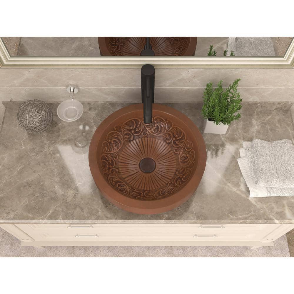 ANZZI Admiral 17'' Polished Antique Copper Copper Circular Bathroom Sink
