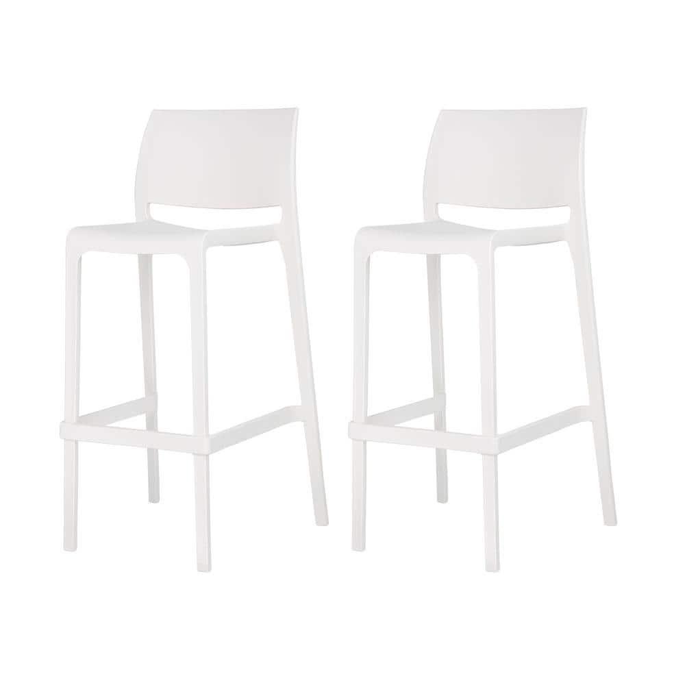 Sensilla 2pk Outdoor Stackable Bar Stools - White - Lagoon