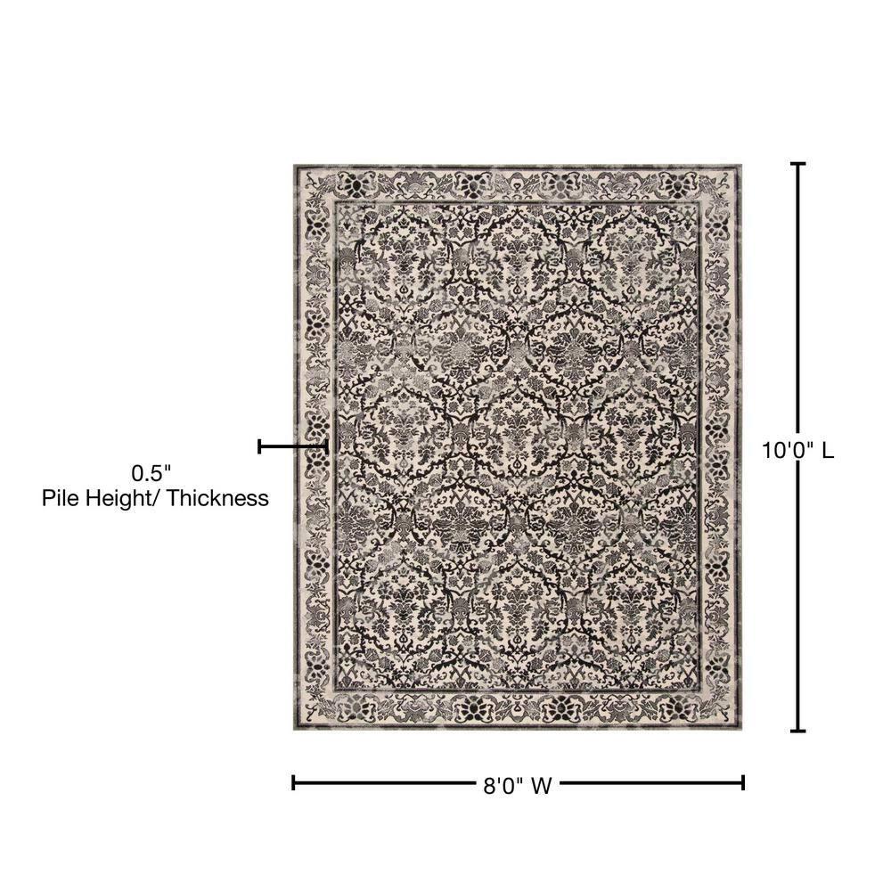Evoke EVK242 Power Loomed Indoor Area Rug - Ivory/Grey - 8'x10' - Safavieh