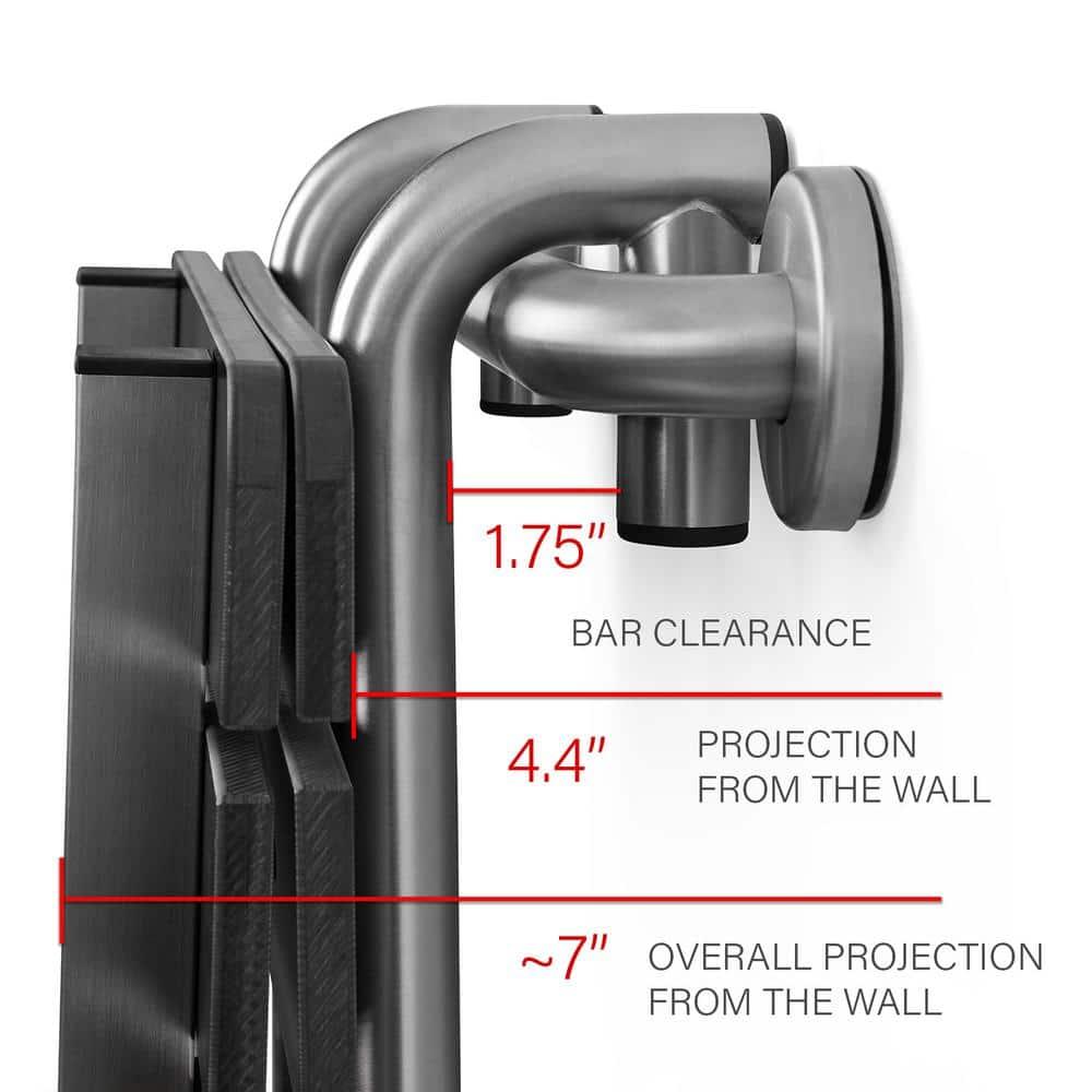 Seachrome Portable Hanging Profile Bench Shower Seat with 18-inch Grab Bar, Grab Bar Supported