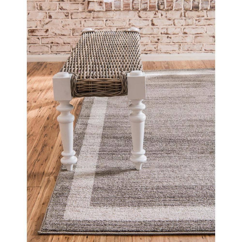 Unique Loom Maria Del Mar 7 x 10 (ft) Loomed Polypropylene Light Brown/Beige Rectangular Indoor Border Industrial Spot clean only Area rug