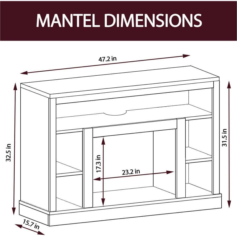 Cambridge Seville Freestanding Fireplace Mantel TV Stand with Storage Shelves and 1500W Electric Heater Insert