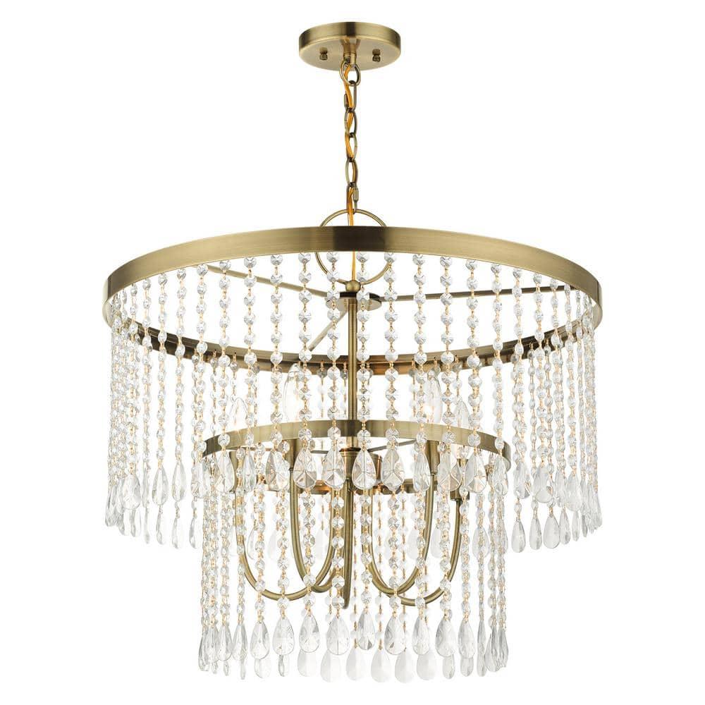 Livex Lighting Elizabeth 5 - Light Pendant in  Antique Brass