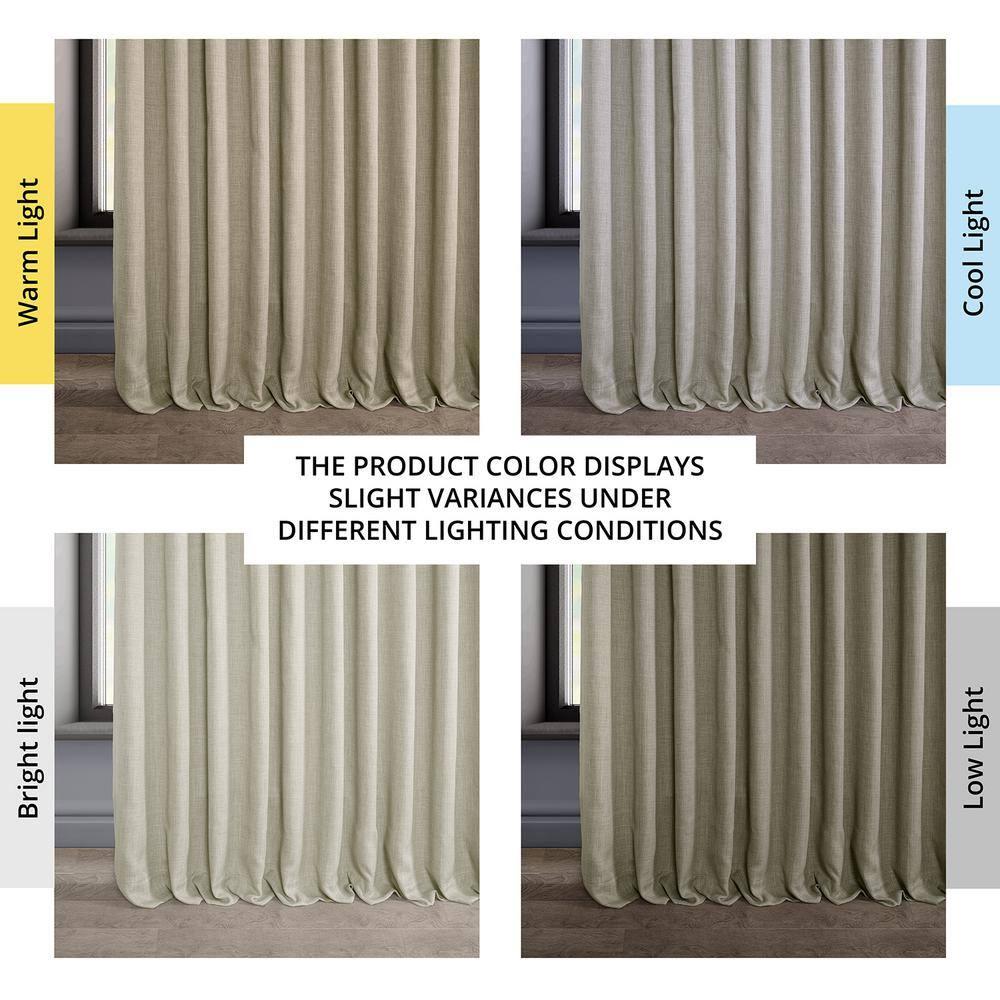Oatmeal Faux Linen Extra Wide Room Darkening Curtain (1 Panel), Oatmeal, 100W X 108L