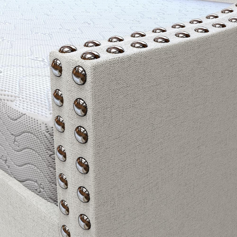 Boyd Sleep Manchester Upholstered Daybed with Pull Out Trundle, Twin Size, Tufted Backboard,