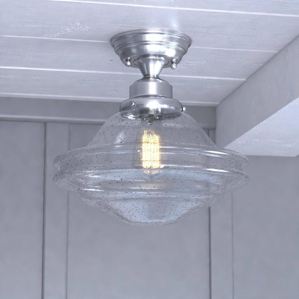Vaxcel Huntley 1 - Light Flush Mount in  Satin Nickel