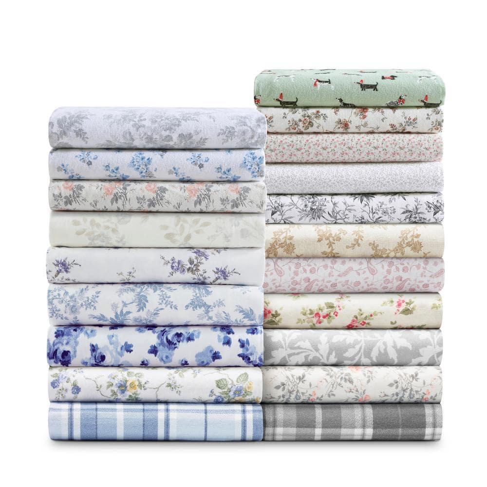 Holiday Pups Green Cotton Flannel Full Sheet Set