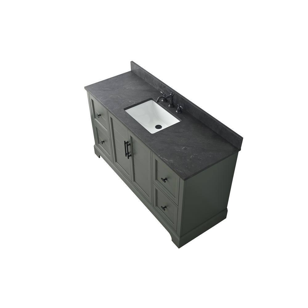 Vanity Art 60 Inch Single Sink Bathroom Vanity with Sink & Top