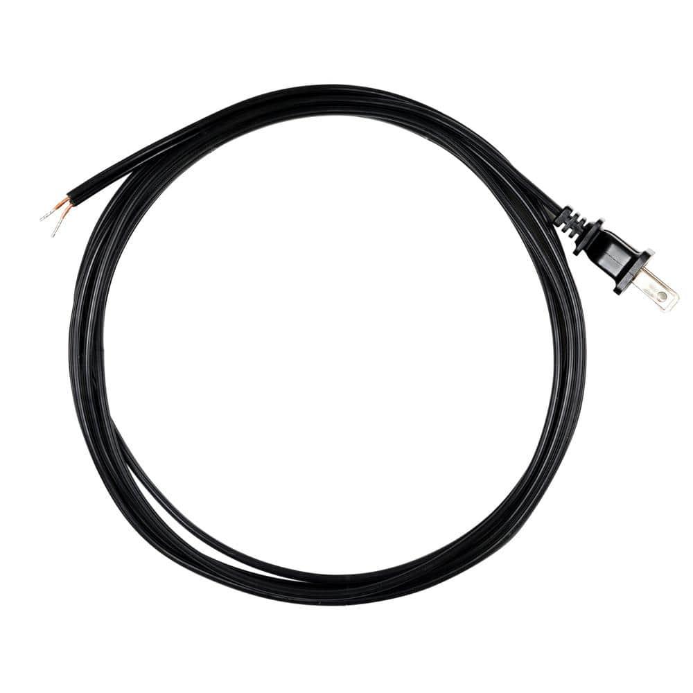 8 ft. Replacement Cord Set with Polarized Plug on 1-End, Black