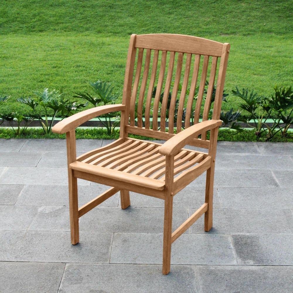Cambridge Casual 6pc Caterina Teak Wood Outdoor Dining Set with Beige Cushion: Weather-Resistant, 2" Umbrella Hole, Galvanized Steel Hardware