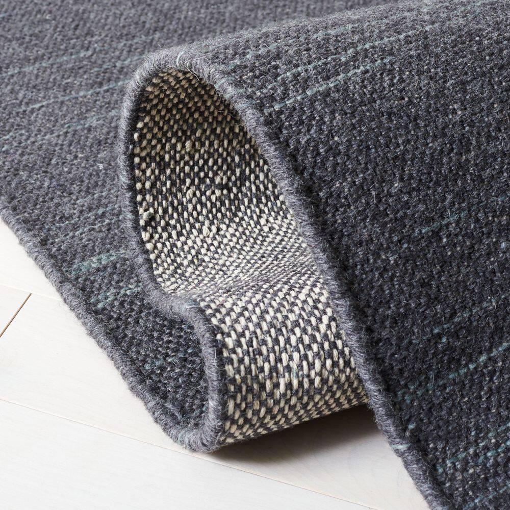 Kilim KLM125 Hand Woven Runner Rug - Dark Grey - 2'3"x9' - Safavieh