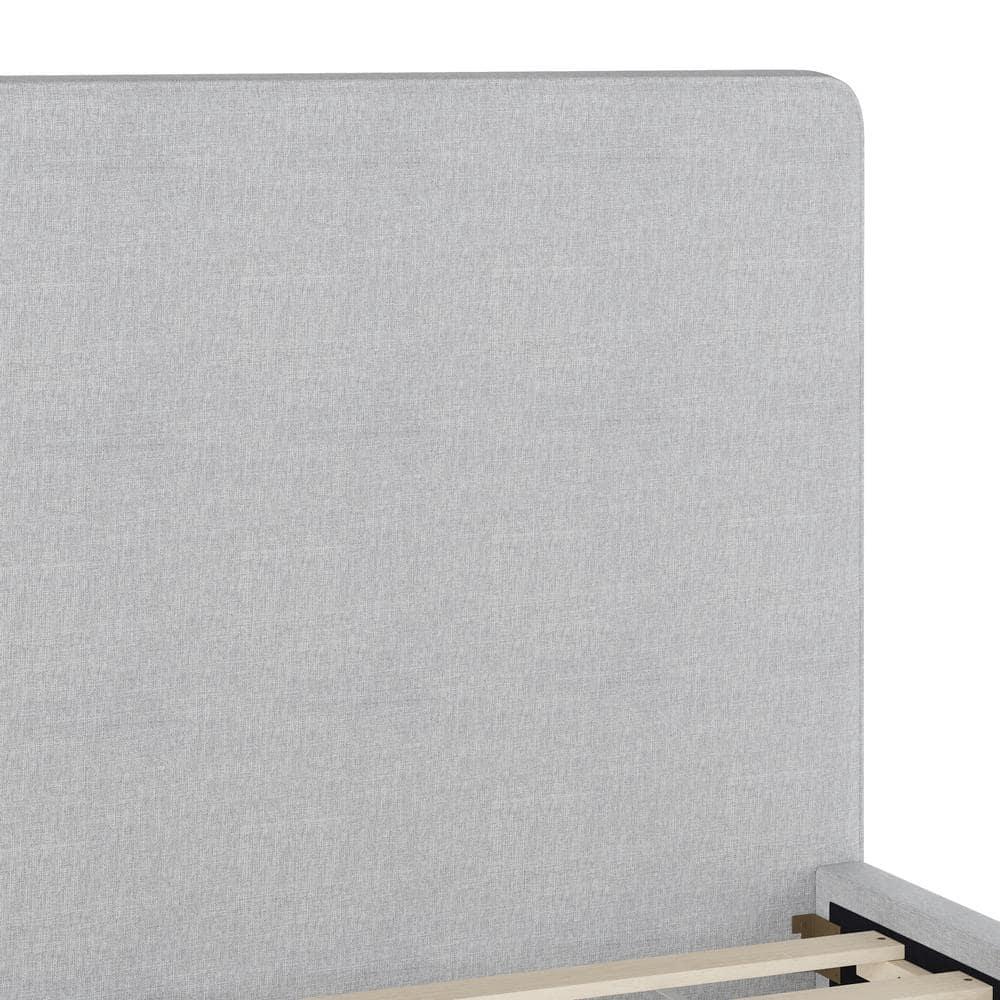 Martha Stewart Martha Stewart Britta Upholstered Platform Bed With Piped Detail Headboard