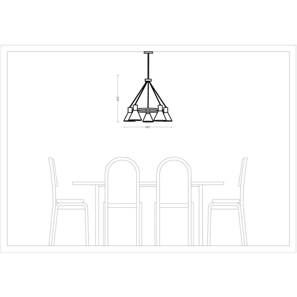 Generation Lighting Towner 5 -Light Brushed Nickel Transitional For Use in Dining Rooms, Foyers, Kitchens, Living Rooms Chandelier