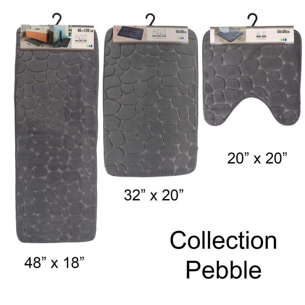 Evideco Pebble Runner Mat - Memory Foam - 48"L x 18"W for Kitchen, Bathroom and more