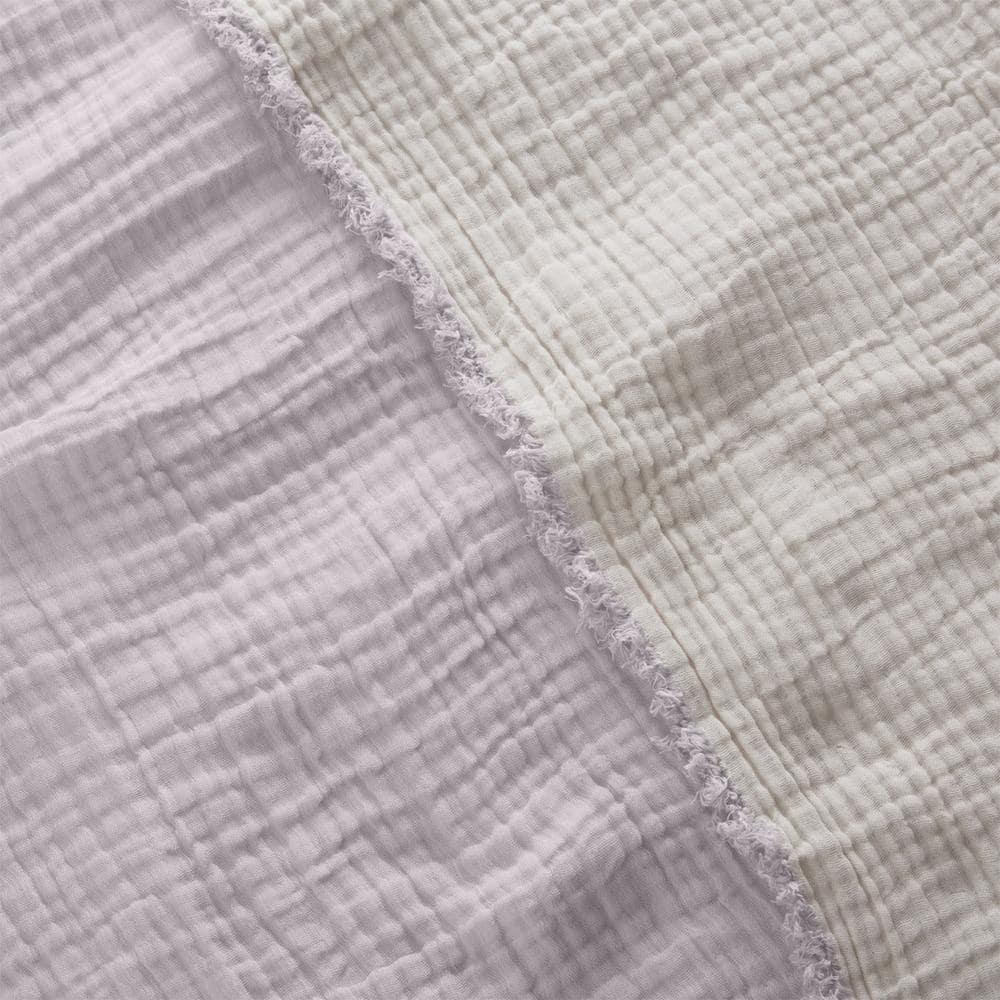 50"x60" Two Toned Organic Throw Blanket Lavender - Truly Soft: GOTS Certified, Reversible, Lightweight