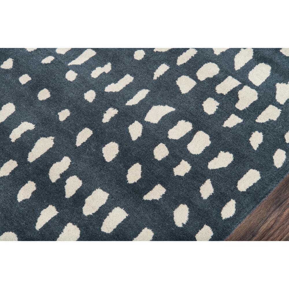 Skyline Decor Novogratz by  Delmar Boho Dots Hand-tufted Wool Area Rug Blue 9' x 12' 9' x 12' Indoor, Handmade Ivory Rectangle