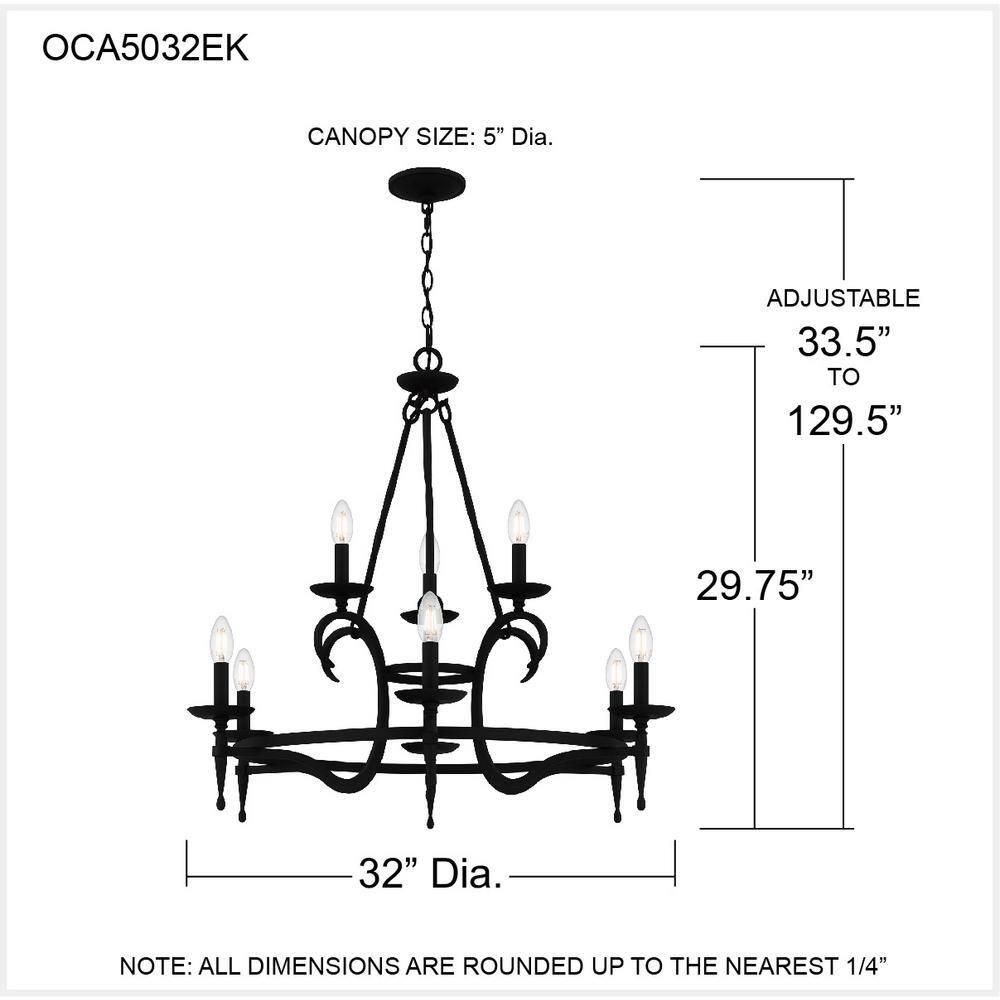 Quoizel Lighting Octavia 9 - Light Chandelier in  Earth Black