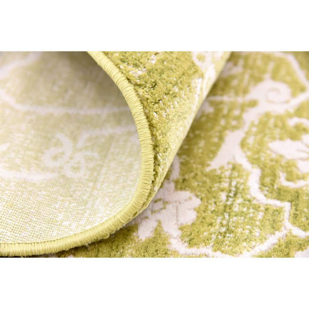 Unique Loom New Classical Collection Area Rug - Olympia (8'  Round Light Green/Ivory)