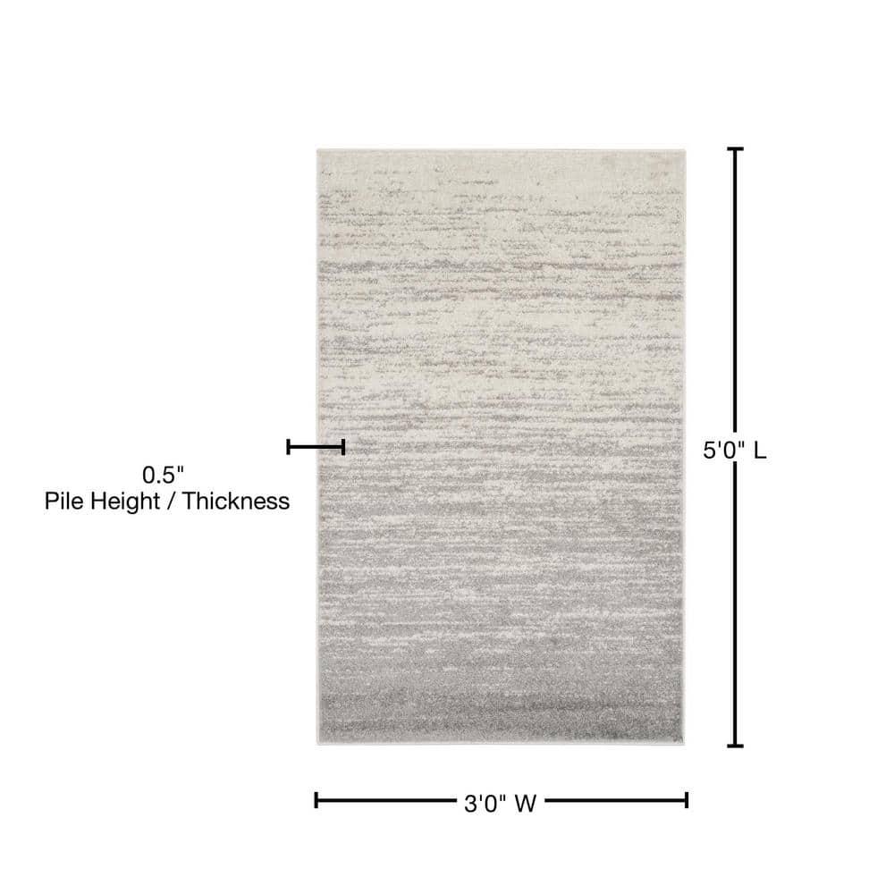 Adirondack ADR113 Machine Made Indoor Accent Rug - Ivory/Silver - 3'x5' - Safavieh
