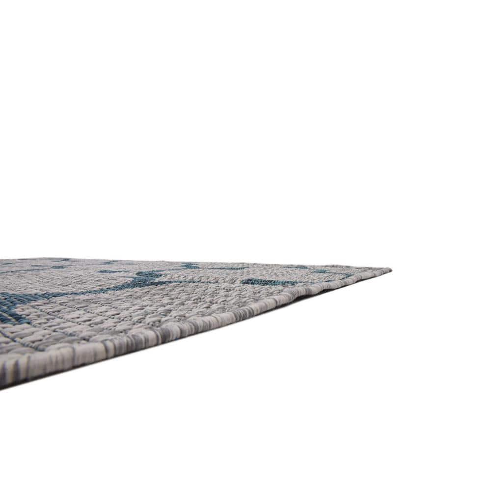 Unique Loom 4' 1 x 6' 1 Rectangle Indoor/Outdoor Trellis Gray Area Rug
