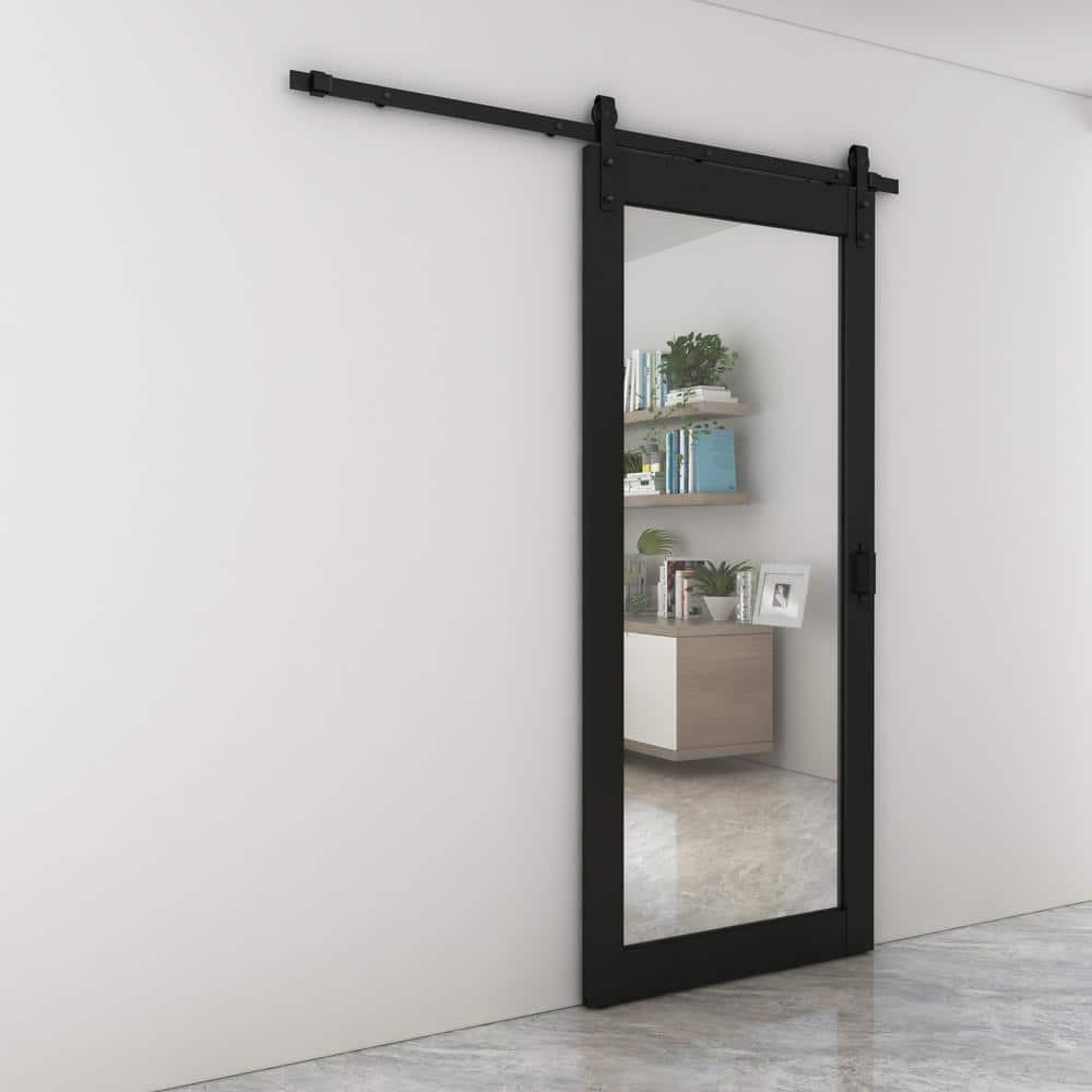 Calhome Sliding Mirror Barn Door with Hardware Kit and Door Handle