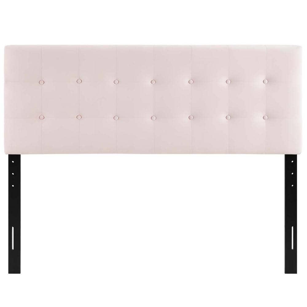 Queen Emily Biscuit Tufted Performance Velvet Headboard Pink - Modway: Adjustable Height, Plywood & Fiberboard Frame, Velvet Upholstery