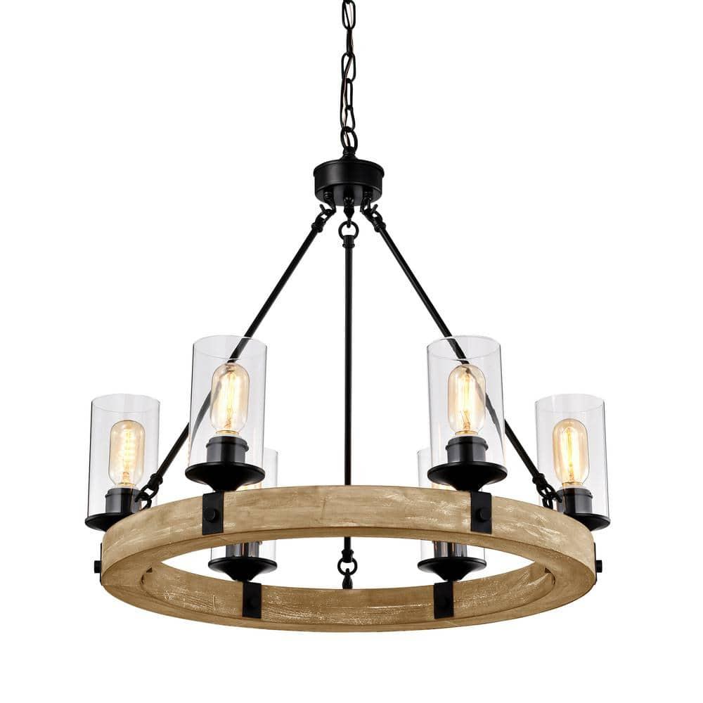 Three Posts™ Dahlia 6 - Light Dimmable Wagon Wheel Chandelier