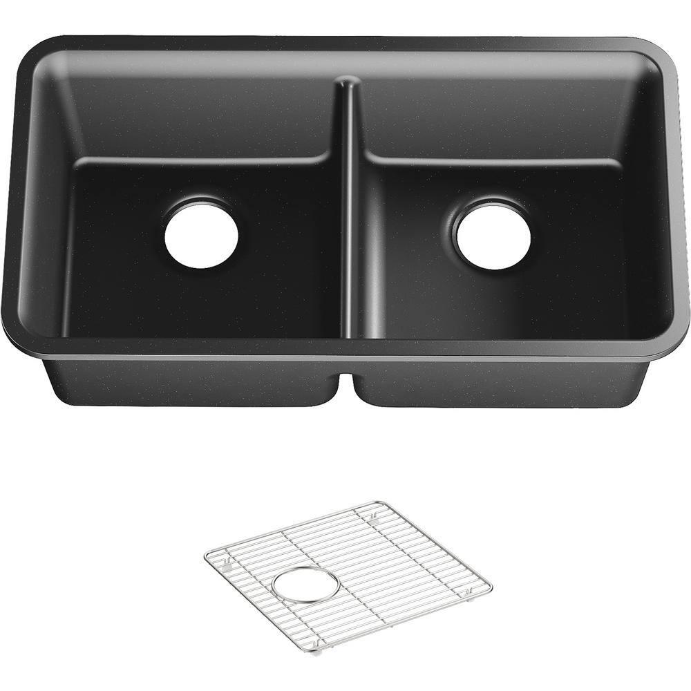 Cairn® 34" L x 18" W Under-Mount Double-Equal Kitchen Sink