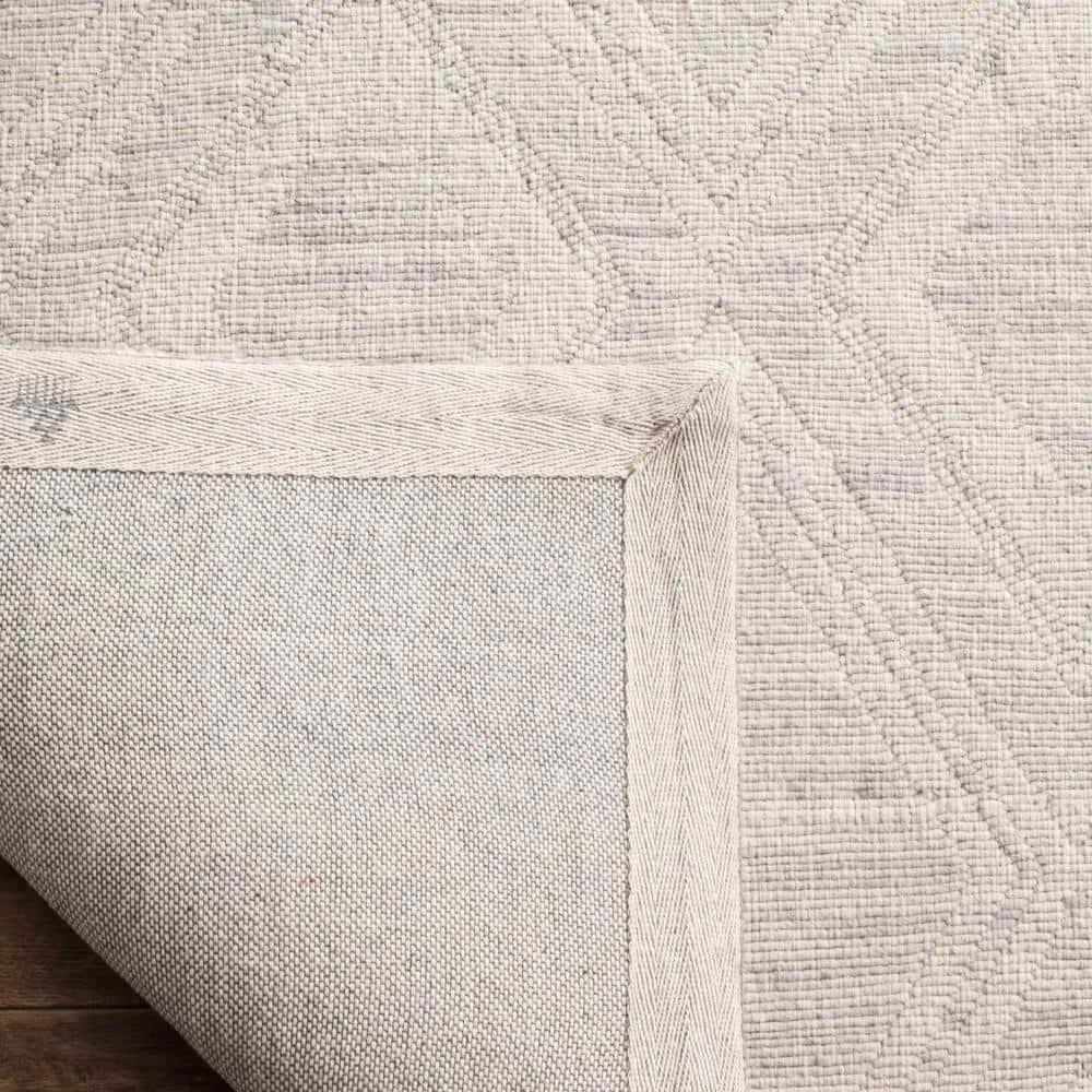 SAFAVIEH Marbella Alicia Geometric Diamonds Wool Area Rug, Silver/Ivory, 10' x 14'