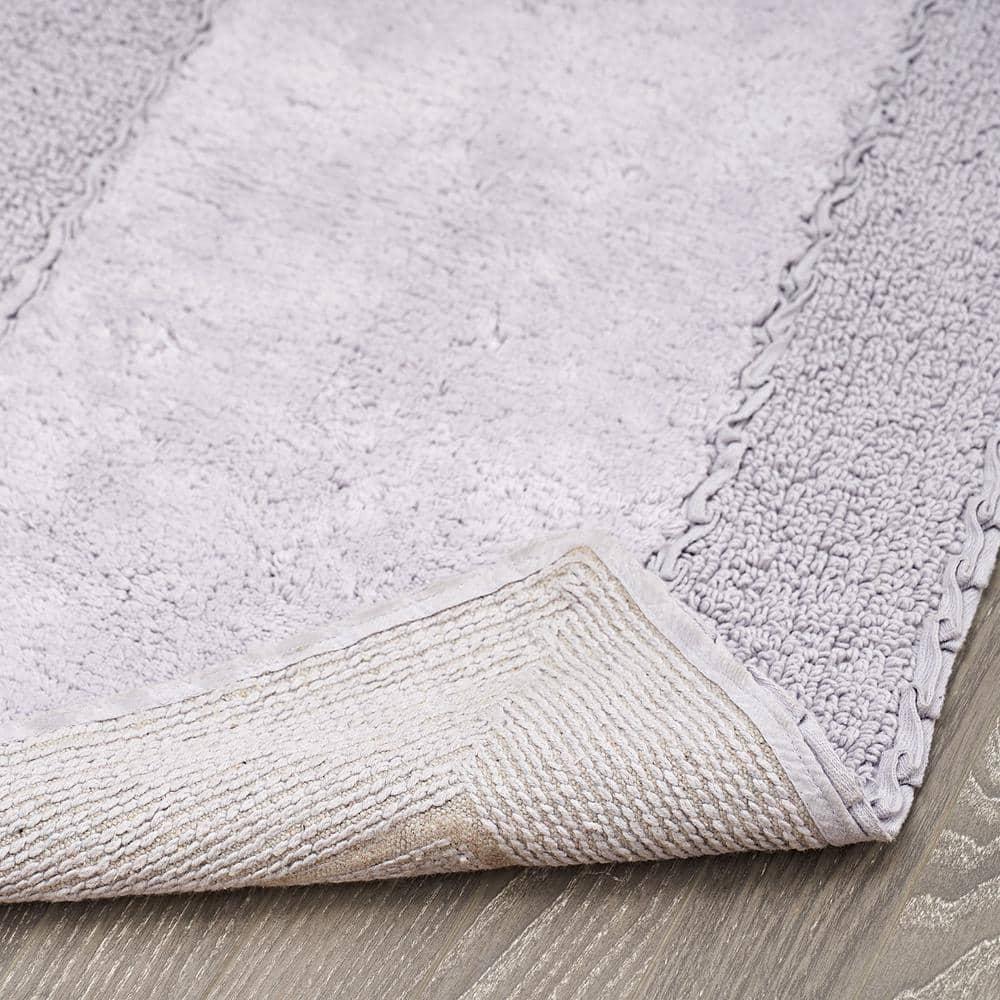 Lavender Cotton Ruffle Border Bath Rug Set, 20" x 32"