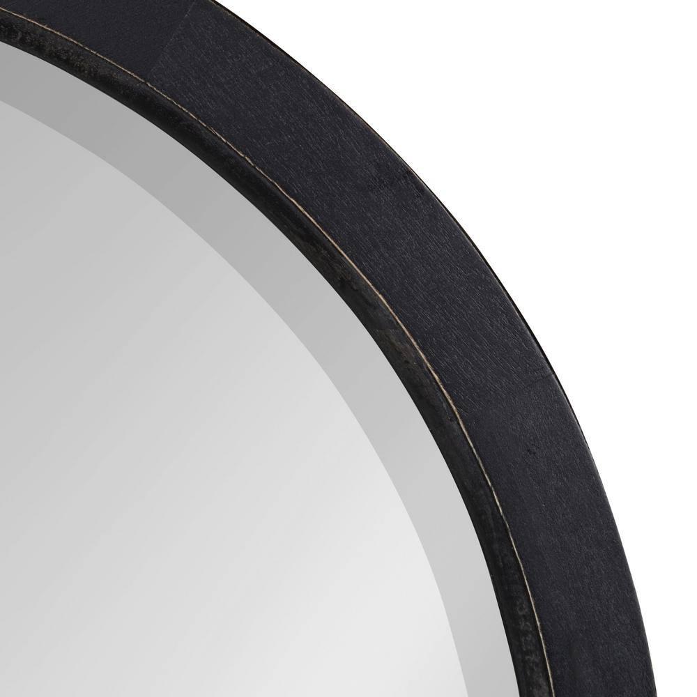 18" x 18" Hogan Round Framed Decorative Wall Mirror Black - Kate & Laurel All Things Decor: Modern Farmhouse Style, Solid Wood