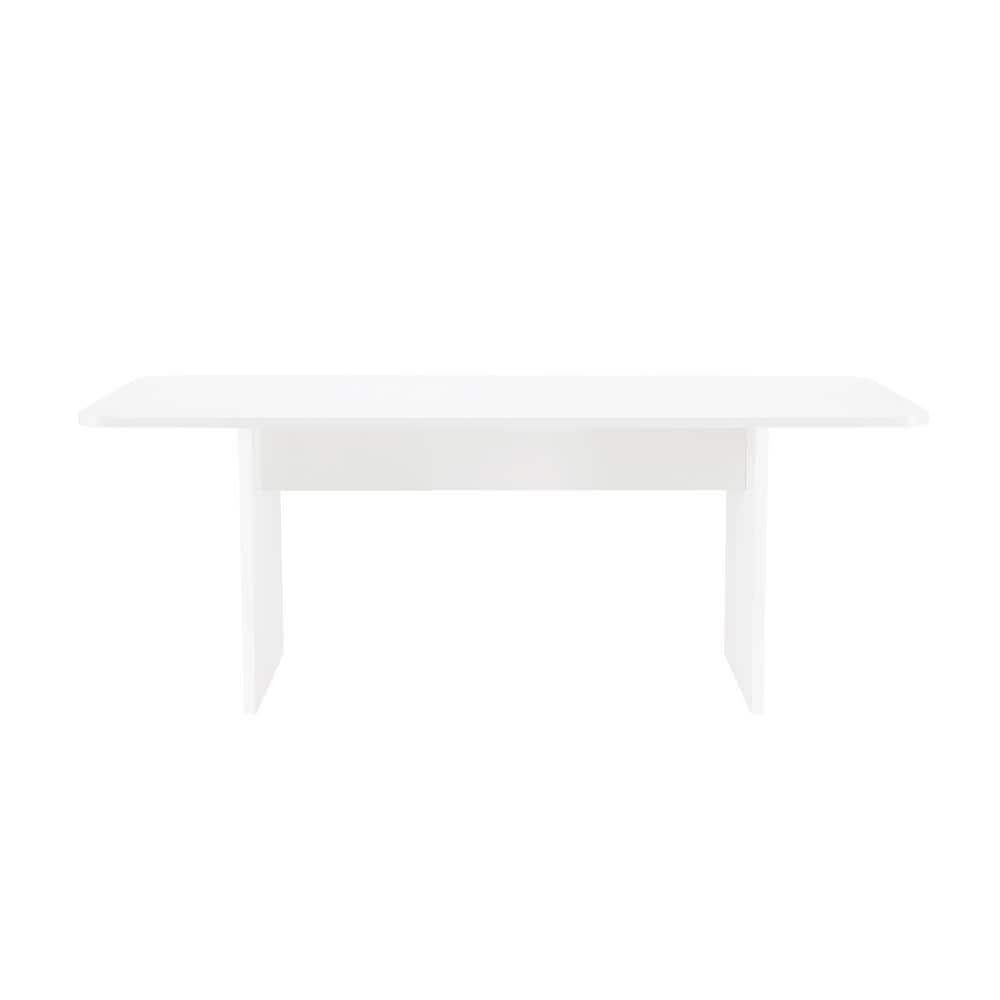 Ella 78.7" Dining Table in White made from Engineered Wood