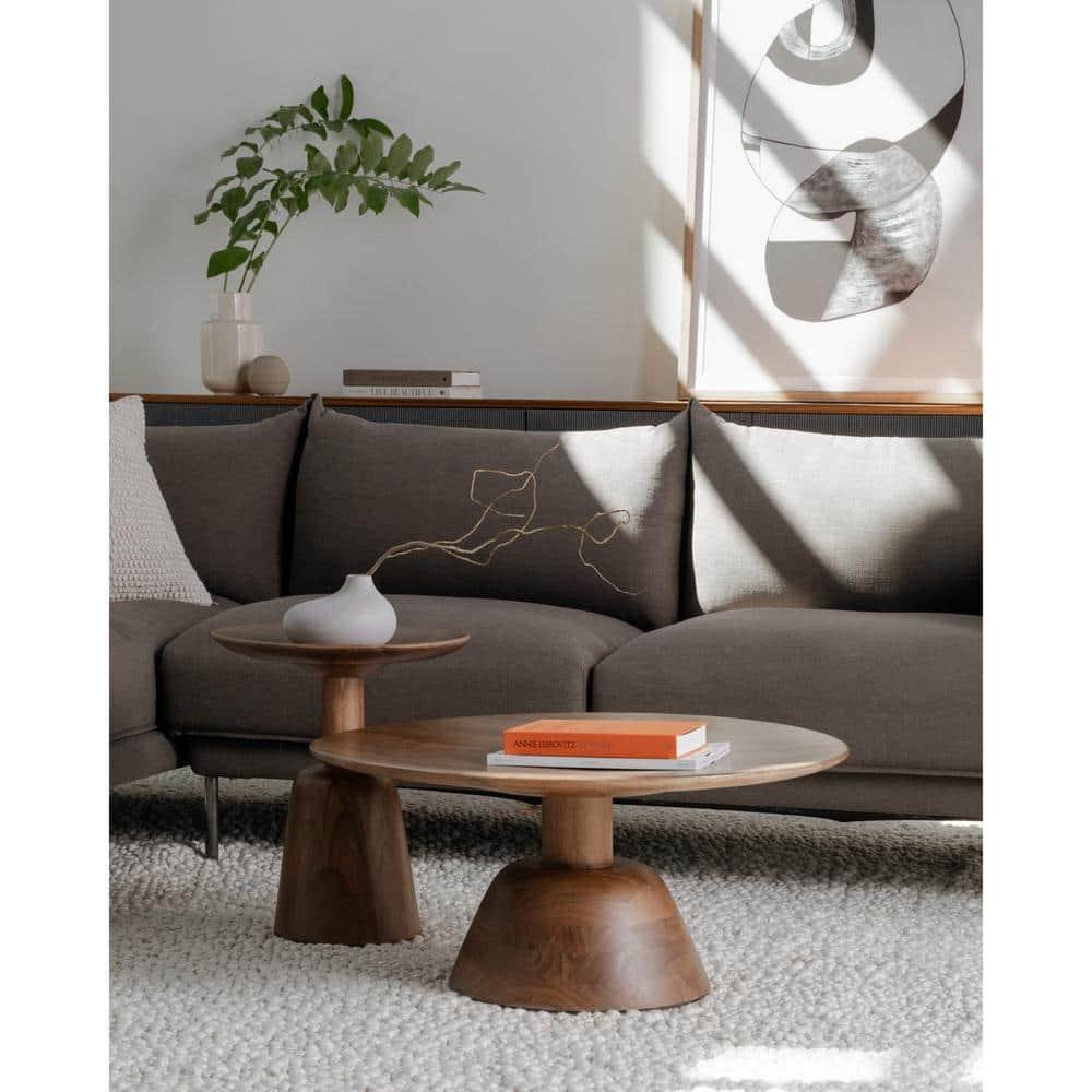 Dalton Round Coffee Table - Dark Acacia