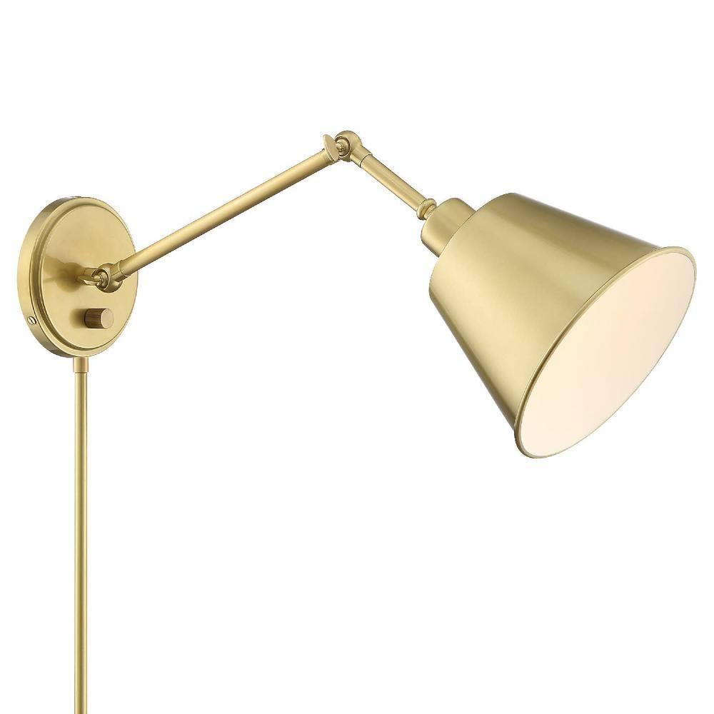Crystorama Lighting Mitchell 1 - Light Swing Arm Lamp in  Aged Brass