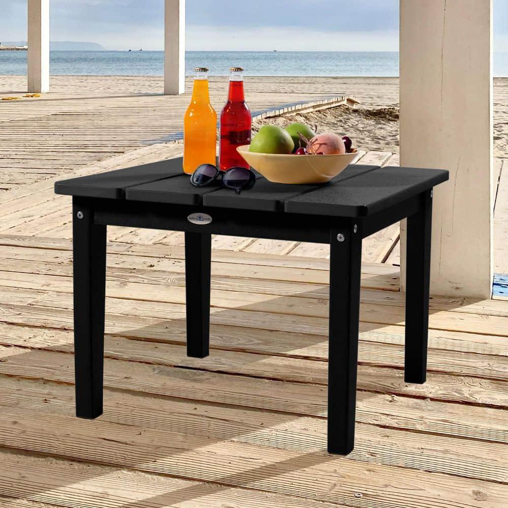 Adirondack Side Table Black - Highwood: Weather-Resistant Poly Lumber, 12-Year Warranty, Stainless Steel Hardware