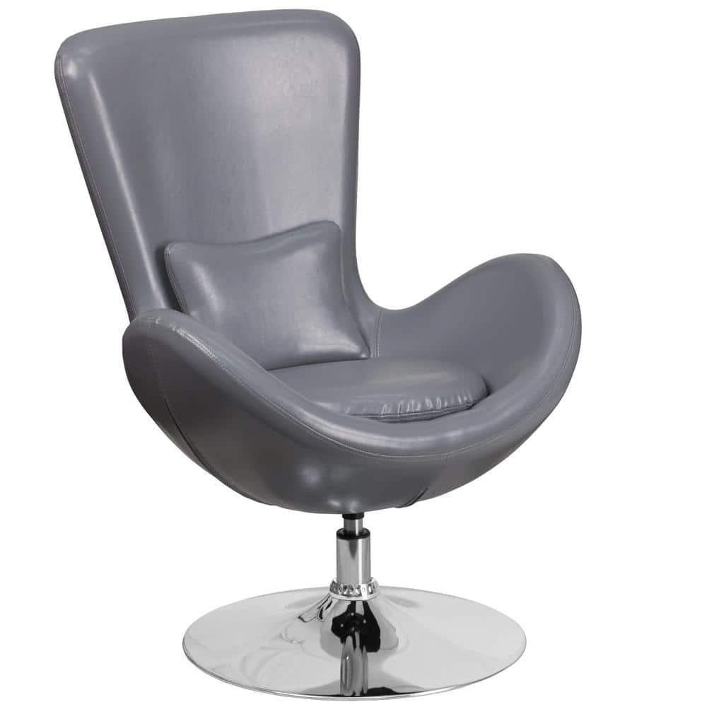 Flash Furniture Stackable Leather Seat Reception Chair with Metal Frame