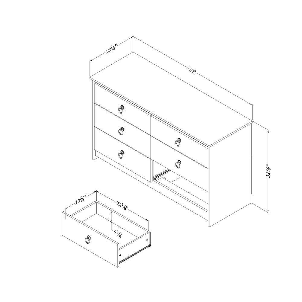 South Shore Plenny 6-Drawer Dresser Storage Unit